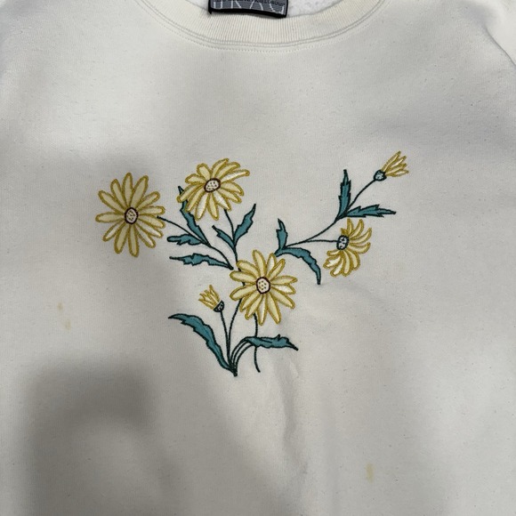 Vintage Yellow Daises Crewneck Sweatshirt Size L/XL - Picture 6 of 6